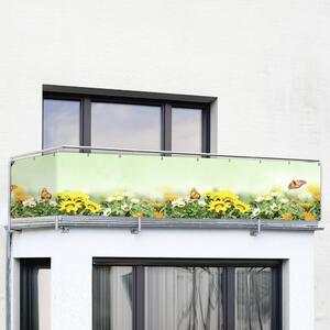 Žuto-zeleni plastičan balkonski zastor 500x85 cm Butterfly – Maximex