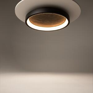 Maytoni LED stropna svjetiljka Orign, Ø 41 cm, crna, metal/kamen, Crno, Dnevni boravak/blagovaonica, Metal