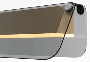 Maytoni LED zidna lampa FLAT, siva/mesing, širina 30 cm, staklo/metal, Zlato / mjed, Dnevni boravak/blagovaonica, Metal, Zidni kvadrat