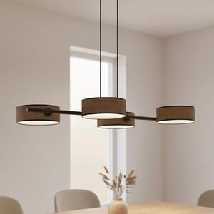 EMIBIG LIGHTING Viseća svjetiljka Drumz 4, smeđa, tkanina/čelik, duljina 80 cm, E14, prigušiva, Smeđa / hrđa, Dnevni boravak/blagovaonica, Tkanina / tekstil