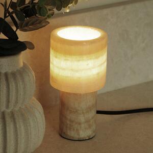 PR Home stolna lampa Lucie, krem, mramor, visina 16 cm, G9, Bež, Dnevni boravak/blagovaonica, Kamen