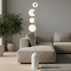 EMIBIG LIGHTING Etno LP4 podna lampa, bijela, staklo/čelik, visina 140 cm, G9, Bijela, Dnevni boravak/blagovaonica, Staklo