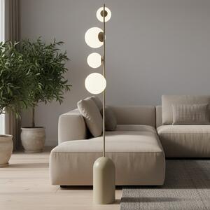 EMIBIG LIGHTING Etno LP4 podna lampa, bež, staklo/čelik, visina 140 cm, G9, Bež, Dnevni boravak/blagovaonica, Staklo