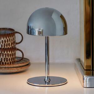 Sirius Tim LED punjiva stolna lampa, kromirana, visina 22 cm, IP54, Metalik, Dnevni boravak/blagovaonica, Metal