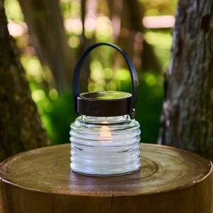 Sirius LED solarna svjetiljka Aston Jar, visina 12 cm, crno/smeđa, IP44, Providna, Staklo