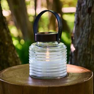 Sirius LED solarna svjetiljka Aston Jar, visina 16 cm, crno/smeđa, IP44, Providna, Staklo