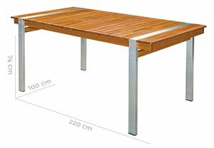 Vrtni blagovaonski stol od punog bagrema 100x220 cm Norah - LDK Garden
