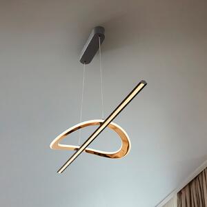 Schuller Valencia Enora LED viseća lampa, crna/zlatna, duljina 120 cm, CCT, prigušiva, Crno, Dnevni boravak/blagovaonica, Aluminij