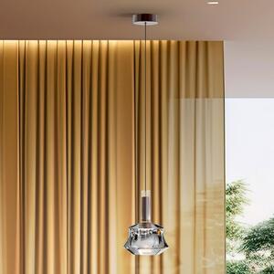 Schuller Valencia Scarlett LED viseća lampa, srebrna, Ø 18 cm, staklo, prigušiva, Metalik, Dnevni boravak/blagovaonica, Staklo