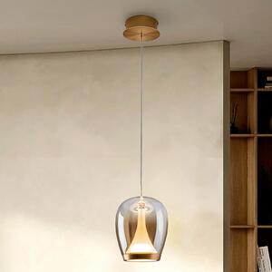 Schuller Valencia Suspiro LED viseća lampa, Ø 18 cm, zlatna/jantarna boja, staklo, Bež, Dnevni boravak/blagovaonica, Staklo