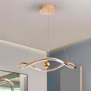 Schuller Valencia Pametna LED viseća svjetiljka Romina, Ø 78 cm, metalna CCT zlatne boje, prigušiva, Zlato / mjed, Dnevni boravak/blagovaonica, Aluminij