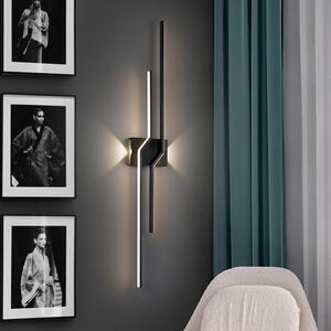 Schuller Valencia LED zidna lampa Zig Zag, visina 100 cm, crna, metalna, 4 žarulje., Crno, Dnevni boravak/blagovaonica, Aluminij