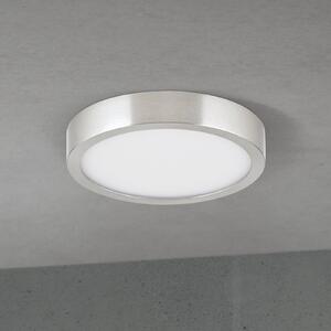 ORION LED stropna svjetiljka Disc, satenska završna obrada boje nikla, Ø 14 cm, CCT, prigušiva, Metalik, Dnevni boravak/blagovaonica, Aluminij