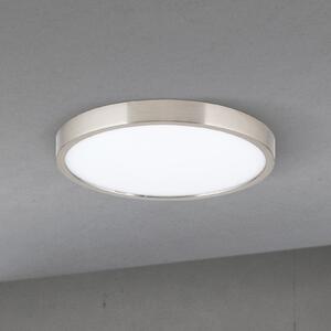 ORION LED stropna svjetiljka Disc, satenska završna obrada boje nikla, Ø 24 cm, CCT, prigušiva, Metalik, Dnevni boravak/blagovaonica, Aluminij