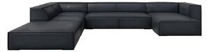 Tamno plava kožna kutna garnitura (s lijevim kutom) Madame – Windsor & Co Sofas