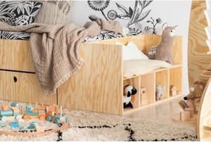 Dječji krevet s dodatnim ležajem s prostorom za pohranu 70x160 cm u prirodnoj boji LUNA A – Adeko