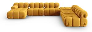 Žuta baršunasta sofa 379 cm Bellis – Micadoni Home