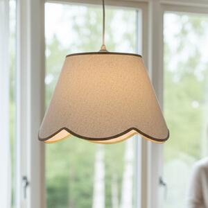 PR Home Nell viseća svjetiljka, bež, Ø 35 cm, E27, tkanina, prigušiva, Bijela, Dnevni boravak/blagovaonica, Tkanina / tekstil