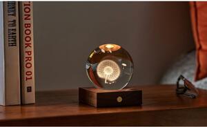 Tamnosmeđa prigušiva stolna svjetiljka sa staklenim sjenilom (visina 12 cm) Amber - Gingko