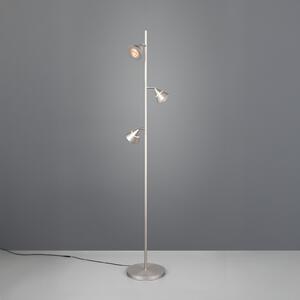 Trio Lighting LED podna lampa Romeo, visina 150 cm, metal boje nikla, 3 žarulje., prigušiva, Metalik, Dnevni boravak/blagovaonica, Metal