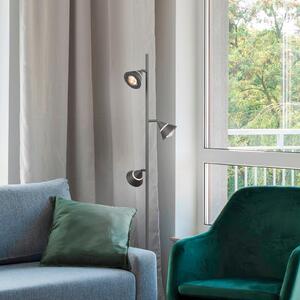 Trio Lighting LED podna lampa Romeo, visina 150 cm, crna, metalna, 3 žarulje., prigušiva, Crno, Dnevni boravak/blagovaonica, Metal