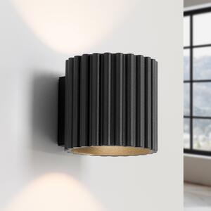 SOLLUX LIGHTING RIBLA zidna svjetiljka, crna, Ø 10 cm, metal, G9, prigušiva, Crno, Dnevni boravak/blagovaonica, Aluminij, Zid okrugli