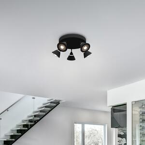 Trio Lighting LED stropni reflektor Romeo, Ø 30 cm, crni, metalni, 5 žarulja., Crno, Dnevni boravak/blagovaonica, Metal