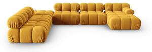 Žuta baršunasta sofa 379 cm Bellis – Micadoni Home
