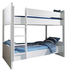 Bijeli dječji krevet od masivnog bora na kat 90x200 cm ROBIN – Vipack