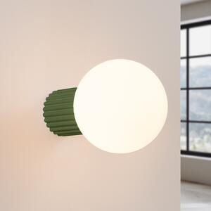 SOLLUX LIGHTING ORBI zidna svjetiljka, maslinasto zelena, staklo/metal, Ø 12 cm, IP44, G9, prigušiva, Zelena, kupaonica, Aluminij, Metak