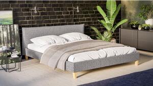 Sivi tapecirani bračni krevet s podnicom 180x200 cm Tina - Ropez