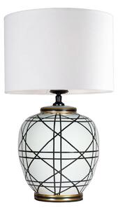 PR Home New York stolna lampa, bijela, visina 61 cm, keramička, Bijela, Dnevni boravak/blagovaonica, Tkanina / tekstil