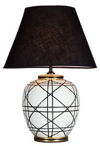PR Home New York stolna lampa, crna, visina 60 cm, keramička, Dnevni boravak/blagovaonica, Tkanina / tekstil