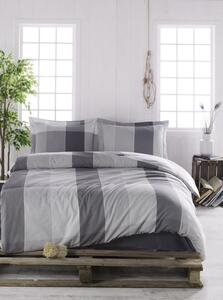 Siva pamučna posteljina za krevet za jednu osobu 140x200 cm Clark – Mijolnir