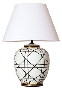 PR Home New York stolna lampa, bijela, visina 60 cm, keramička, Bijela, Dnevni boravak/blagovaonica, Tkanina / tekstil