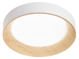 Luce Ambiente Design Arka LED stropna svjetiljka, Ø 50 cm, bijela/drveni izgled, metal, CCT, Bijela, Dnevni boravak/blagovaonica, Metal