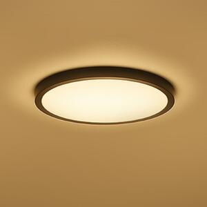 Calex Pametna LED stropna svjetiljka HALO Ø 30cm crna IP54 RGB CCT, prigušiva, Crno, Dnevni boravak/blagovaonica, Plastika