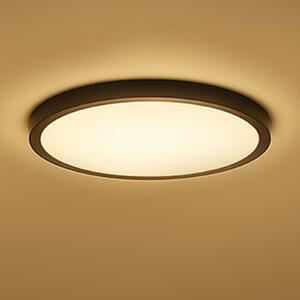 Calex Pametna LED stropna svjetiljka HALO Ø 40cm crna IP54 RGB CCT, prigušiva, Crno, Dnevni boravak/blagovaonica, Plastika