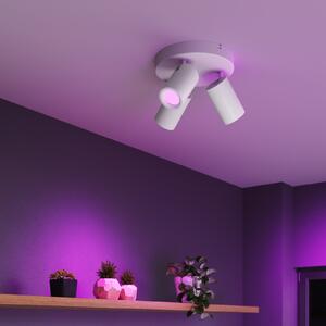 Calex Smart stropni reflektor, bijeli, Ø 21 cm, 3 žarulje, GU10 LED RGBW, prigušiva, Bijela, Dnevni boravak/blagovaonica, Metal, Strop polukružni s prostorom