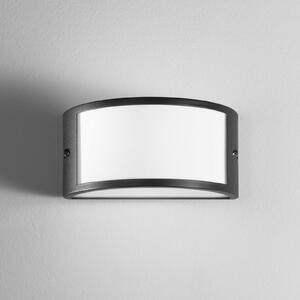 INTEC Vanjska zidna svjetiljka Austin, crna, širine 25 cm, metalna, IP54, prigušiva, Crno, Aluminij
