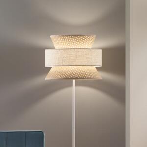Luce Ambiente Design Podna lampa Gazebo, prirodna/bež, visina 147 cm, ratan/tkanina, Bež, Dnevni boravak/blagovaonica, Drvo