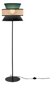 Luce Ambiente Design Podna lampa Gazebo, zelena/crna/prirodna, 147 cm, tkanina/ratan, Zelena, Dnevni boravak/blagovaonica, Tkanina / tekstil