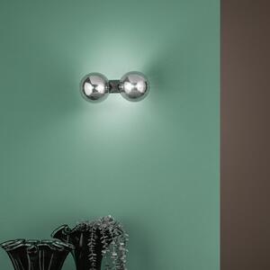 Luce Ambiente Design Zidna svjetiljka HONEY, visina 34 cm, crna/dimno siva, 2 svjetla, prigušiva, Crno, Dnevni boravak/blagovaonica, Staklo