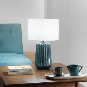 Luce Ambiente Design Stolna lampa Kiowa, visina 46 cm, plava/bijela, keramika/tkanina, Plava, Dnevni boravak/blagovaonica, Keramika