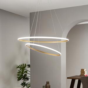 Luce Ambiente Design Axis LED viseća svjetiljka, Ø 80/60 cm, zlatna boja, metal, CCT, Zlato / mjed, Dnevni boravak/blagovaonica, Metal