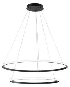 Luce Ambiente Design Axis LED viseća svjetiljka, Ø 80/60 cm, crna, metalna, CCT, Crno, Dnevni boravak/blagovaonica, Metal