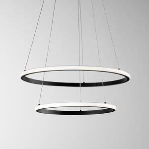 Luce Ambiente Design Axis LED viseća svjetiljka, Ø 60/40 cm, crna, metalna, CCT, RGB, Crno, Dnevni boravak/blagovaonica, Metal