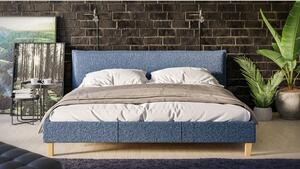 Plavi tapecirani bračni krevet s podnicom 180x200 cm Tina - Ropez