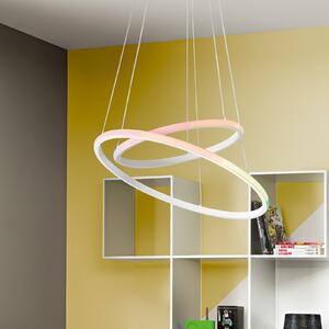 Luce Ambiente Design Axis LED viseća svjetiljka, Ø 60/40 cm, bijela, metalna, CCT, RGB, Bijela, Dnevni boravak/blagovaonica, Metal