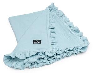 Plava deka za bebe od muslina 80x100 cm – T-TOMI